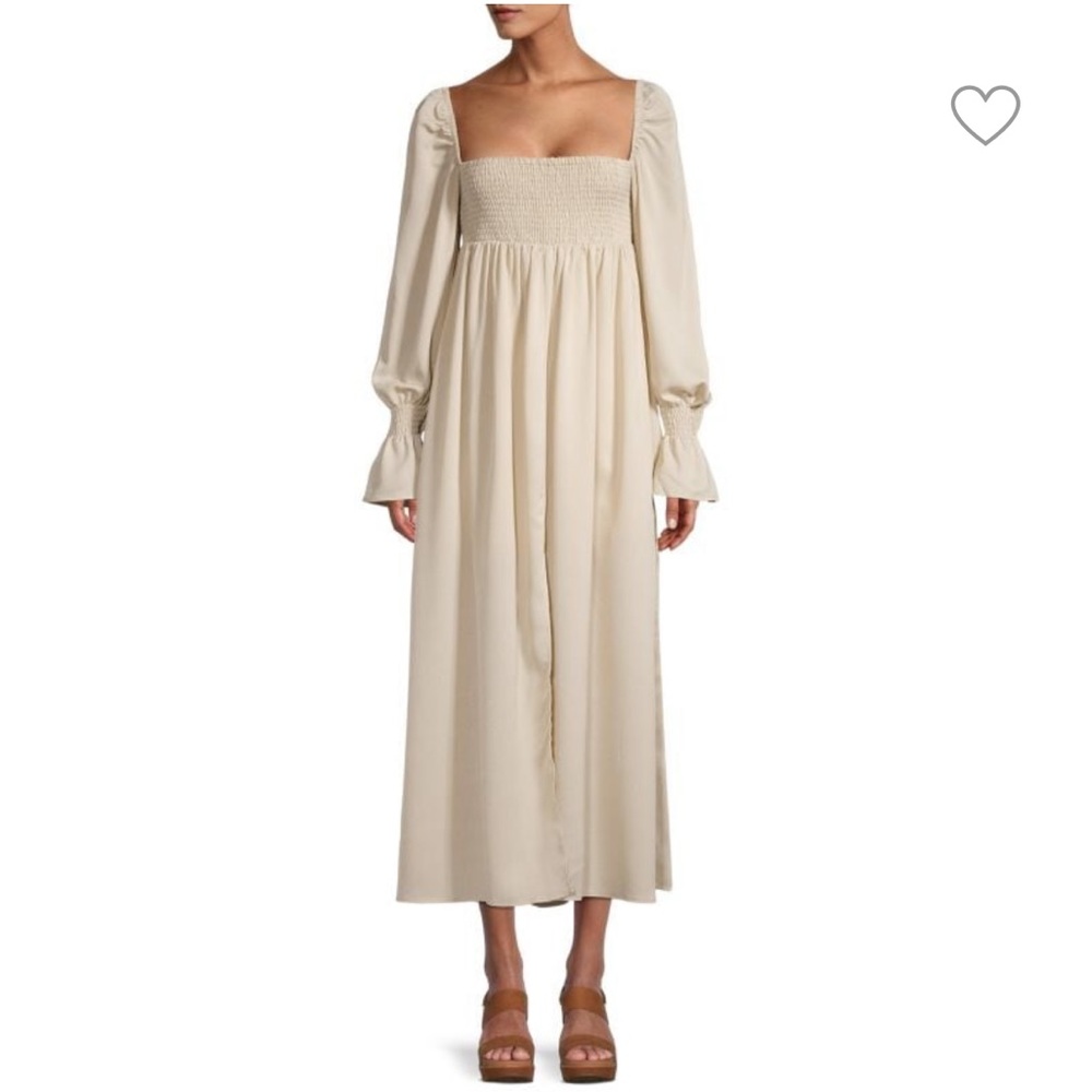 WEWOREWHAT Smocked Peasant MIDI Dress